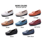 women flat loafers leather shoes