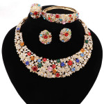 Women necklace for party wedding Boho crystal statement necklace with earrings