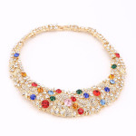 Women necklace for party wedding Boho crystal statement necklace with earrings