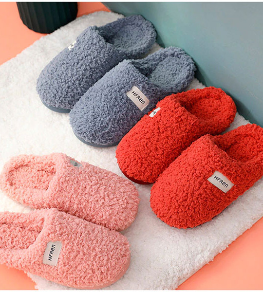 Women Soft Plush Cotton Home Slippers