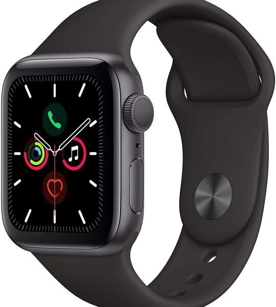 Apple Watch Series 5 (GPS, 40MM) - Space Gray Aluminum Case with Black Sport Band (Renewed)