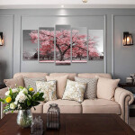 Tree Landscape Picture Prints Framed and Stretched Painting Wall For Home Decoration